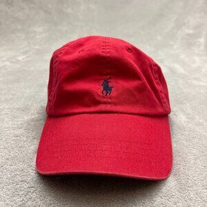 Ralph Lauren Polo Hat Baseball Cap Strap Back Red Blue Pony